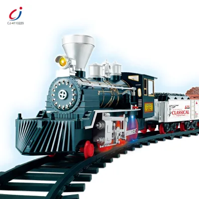 Classical Style Kids Electric Train Toy With Smoke,Attractive Colorful BO Railway Track Set