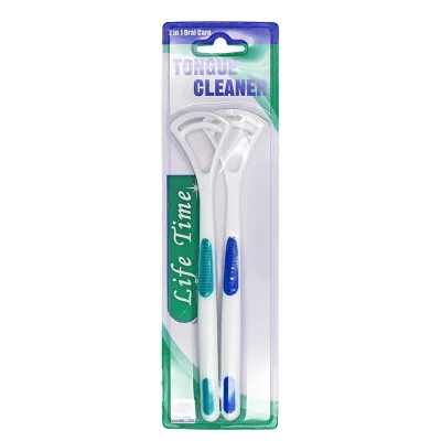 2pcs/Pack Tongue Brush Tongue Cleaner Scraper Cleaning Tools Oral Hygiene Care Fresh Breath Dental Cleaning Tools
