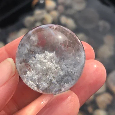 Wholesale Natural Small Size Crystal Ball Healing Clear Quartz Ghost Phantom Sphere Ball
