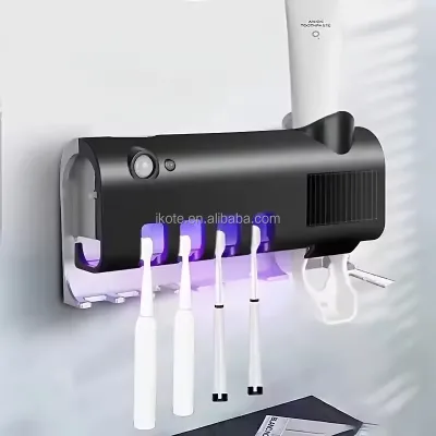 Hot Sale 2024 Smart Inductive Switch UV Light Tooth Paste Dispenser Sterilize Toothbrush Holder