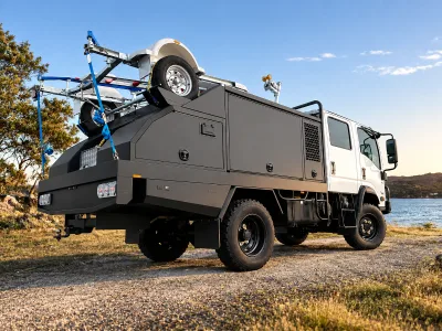 Heavy Duty 4x4 Truck Camper with Aluminum Camper Body for Expedition and Adventure Camping