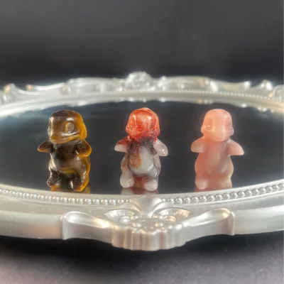 Wholesale Mixed Natural Stone Mini Pokenmon Charmander Pocket Monster Crystal Carvings for Collection
