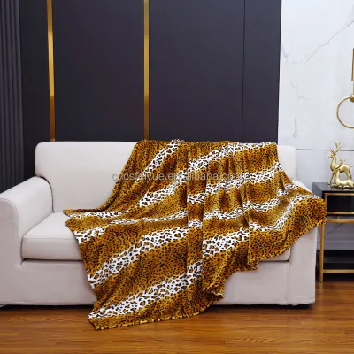 FY High-grade Fleece Blankets Super Soft and Comfortable Lightweight Blanket Leopard Print Fleece Blankets