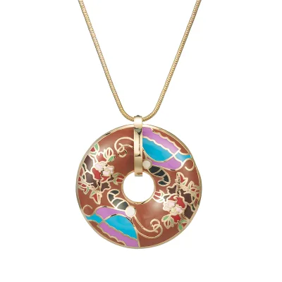Fashion Jewelry Customized Colorful Enamel Pendant Circle Necklace Jewelry for Women