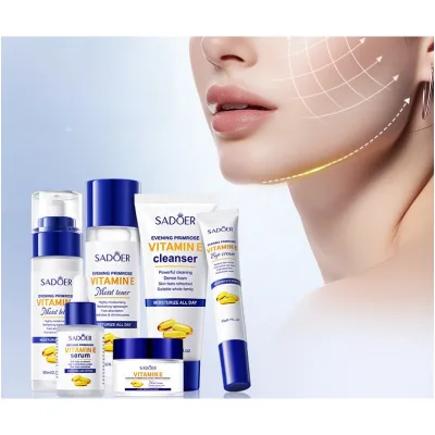 Private Label Custom Vitamin E Evening Primrose 6-piece Set Korean Vitamin E Moisturizing Hydrating Skin Care Set