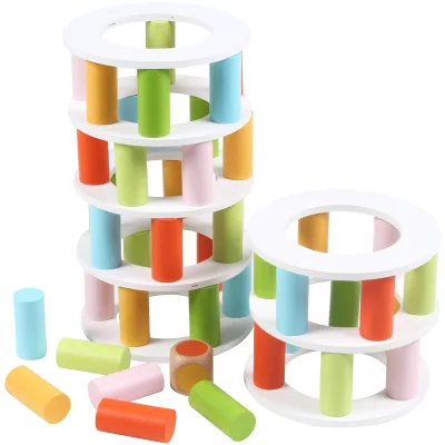 Unisex DIY Wooden Stacking Game Popular Educational Toys for Kids to Enhance Creativity
