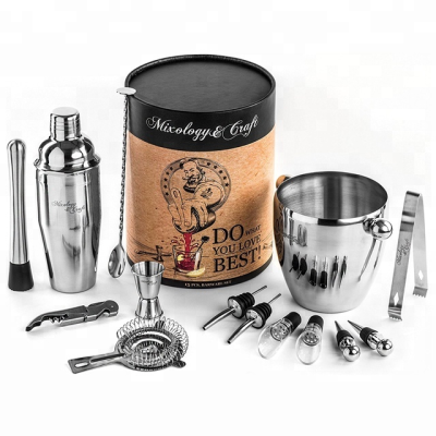 Cocktail Mixing Bar Set Includes Premium Barware Tools Cocktail Shaker Wine Accessories and Ice Bucket