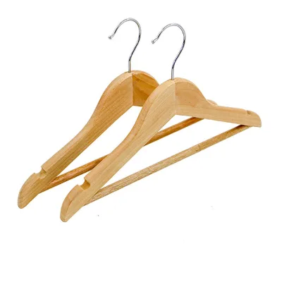 Luxury Wooden Brown Kids Coat Hangers with Metal Clips-Durable Eco-Friendly Non-Slip Design for Outdoor Use & Space Saving