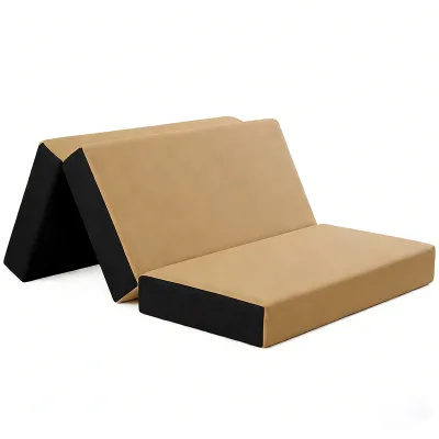 Multifunctional Compressed Folding Bed, Portable Tri-fold Orthopedic Foam Foldable Mattress for Bedroom
