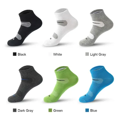 Men's Trendy Sports Socks Sweat-Absorbent Breathable Cotton Low-Top Short-Cut Design for Bicycle Cycling Running