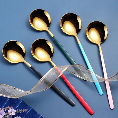 New Design Colorful Stainless Steel Spoon Dinner Spoon and Fork Dessert Spoons and Fork