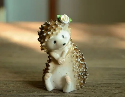 Sleepy Hedgehog and Snail Fairy Garden Terrarium Accessories Miniature Woodland Accessory Decoration