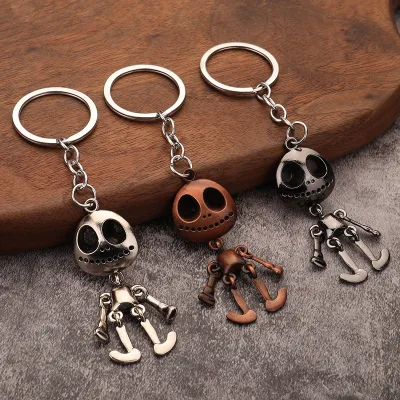 Metal Horror Pendant Keychain Custom 3D logo Grimace Funny Key Ring Halloween Gift Retro Key Chain Maker Robot Key Chain