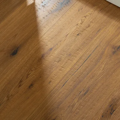 EN13501Hand Scraped Rustic ABC Grade Oak Engineered Flooring Multilayer Click Lock Indoor Home & Villa Use