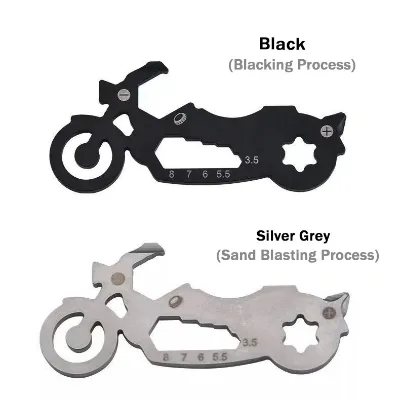 Practical 15 in 1 Functional American Cruiser Motorbike Shaped Multi Tool Keychain