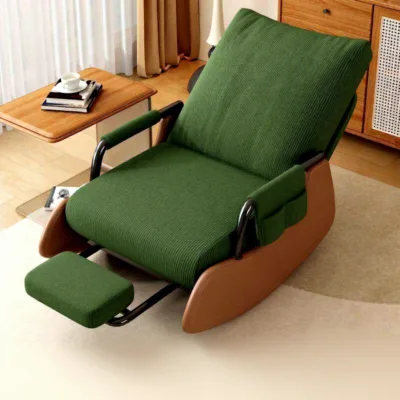 Modern North Ouyang Terrace Leisure Rocking Chaise Lounge Chair with Removable Cover for Bedroom and Living Room