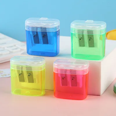 Multi Color Dual Hole Pencil Sharpener Mini Handheld Pencil Cutter for Kids