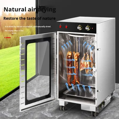 Stainless Steel Commercial Fully Automatic Rotary Hanging-Type Sausage Dryer 1600-3600W for Smoked Meat Duck Food Drying
