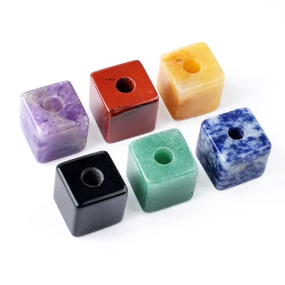 Hot Sales Natural Crystal Aventurine Cubes 16mm Hole Square Beads Loose Beads Spacers for DIY Jewelry Making Necklaces Pendants
