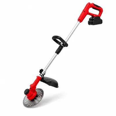 21v Electric Portable Lawn Mower String Trimmer Brush Cutter with Battery Power 600W Steel 9-inch Cutting Width Lawn Edger