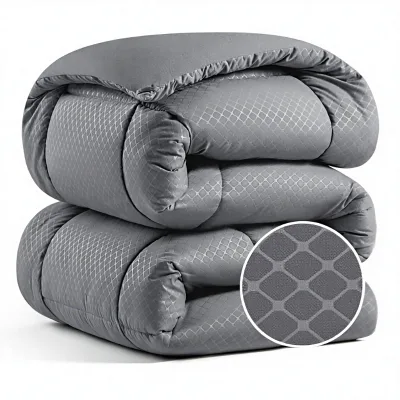 OEM&ODM Quilted Comforter Duvet Insert King Size All-Season Grey Diamond Pattern Polyester Down Alternative with Tabs Oeko-tex