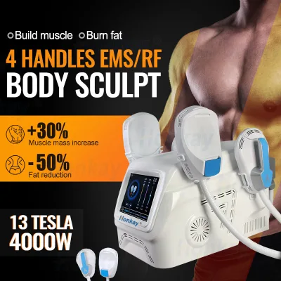 EMS Muscle Stimulator for Effective Fat Reduction and Muscle Building With Touch Screen Four Handles for Home Use