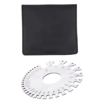 Stainless Steel 2 Sides Round Wire Thickness Measurer Tester Ruler Gauge Diameter Tool