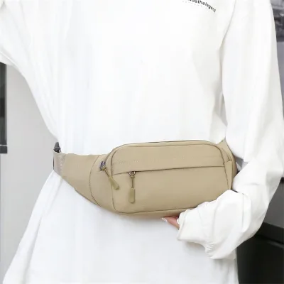 Cross-border Solid-color Oxford Cloth Men's Waist Bag Women's Chest/crossbody/cell Phone Bag Minimalist Large-capacity Spring