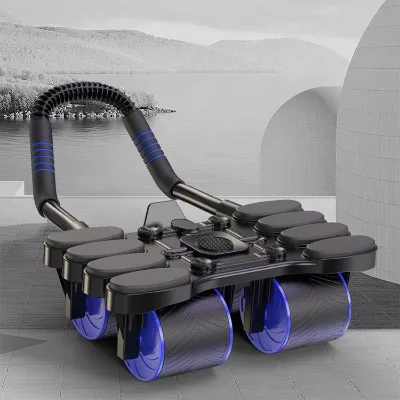 Automatic Rebound Abdominal Muscle Wheel Four-Wheel Slim Belly Fitness Equipment ABS Steel Material Home Gym Exercise