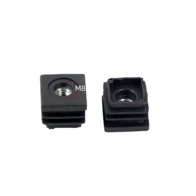 M6/M8/M10 Square Plastic Pipe Plug Nut for Table Chair Adjustable Foot Pad Model 001 Made in China
