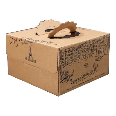 Custom Recyclable Kraft Paper Cake Box with Window Colorful Printing Custom Size Rigid Boxes for Cake Packaging