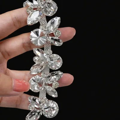 Crystal Rhinestone Rope 4mm 6mm Glass AB Trim Cord by Meter for Clothing Jewelry DIY OEM Factory Wholesale Custom Logo