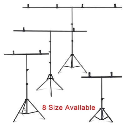 T-shape Metal Backdrop Background Stand Frame Support Multiple Sizes for Photography Photo Studio Video Cromakey Green Screen