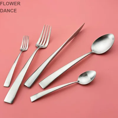 Twisted Knife Stand Knife Flatware 24pcs Set, 30pcs Set 18/8 Stainless Steel Forge Cutlery Sand Finishing for Euro Market