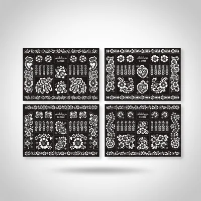 Wholesale OEM New Henna Tattoo Stickers Body Arm Hand-Painted Makeup Waterproof Luxury Temporary Tattoos Stencil Wholesale
