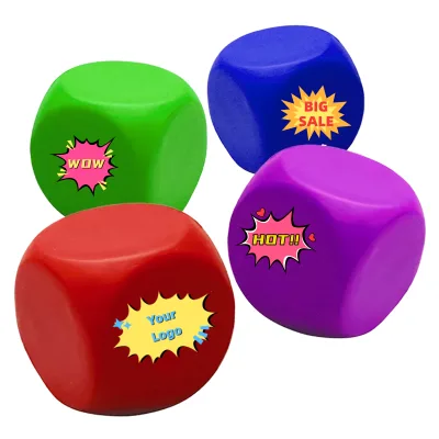 Custom Logo PU Foam Dice Square Cube Promotional Educational Toy Balls for Kids