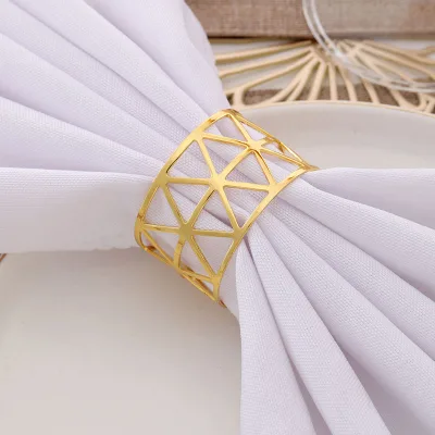 Stylish Stocked Metal Napkin Rings-American Style Durable Eco-Friendly for Weddings Christmas Holiday Parties-Wholesale Table
