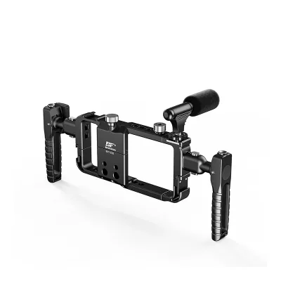 Dual Handheld Phone Cage for 15 Pro Max Phone Cage Video Rig Mobile Phone Video Rig Cage Kit With Wireless Quick Release Handles