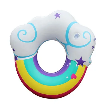 High Quality rainbow Pool Floating Inflatable Swimming Ring
