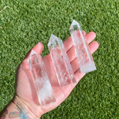 Wholesale Hot Sale Natural Healing Crystal Gemstone Wand Raw Clear Quartz Tower for Decoration