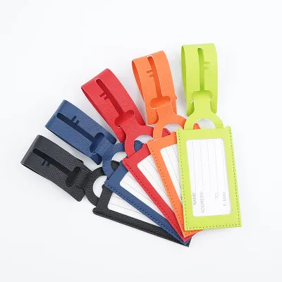 New Hot Selling Multi-color Key Shaped PU Leather Luggage Tag for Travel Business Suitcases and Bags