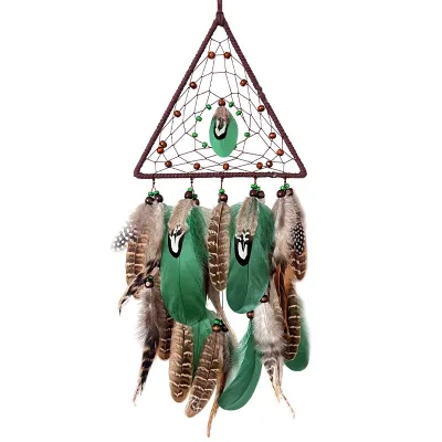 Mengying Original Indian Dream Catcher Creative Triangle Wind Chime Hanging Decoration Wholesale Dream Net INS Forest Creative