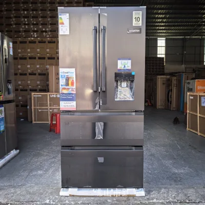 French Doors Refrigerator with Water Dispenser Smart LCD Touch Screen Energy Saving Electric Refrigerator with Ventilation
