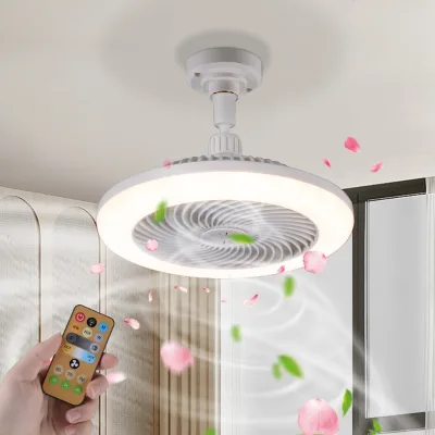 Modern 360 Ceiling Led Fan with Remote Control Low Profile with Light Smart Led Ceiling Fans for Bedroom