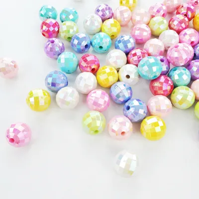 Factory Top Quality 14mm Shiny AB Candy Color Acrylic Beads Round Loose Beads for Jewelry Making