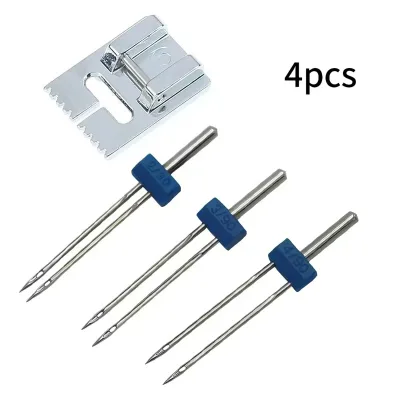 Double-needle Presser Foot and #2, #3, #4 Double-needle Universal Home Sewing Machine Presser Foot with Fine groove tank Foot