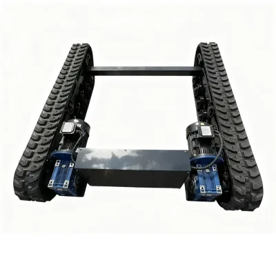 Wide Tracked Chassis for Remote Control for Retail Construction Prevents Sinking Distributes Pressure for Soft Ground Operating