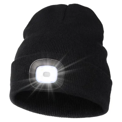 2025 Rechargeable Movable Unisex Christmas Stocking Beanie Hats With Led Lights Cheap