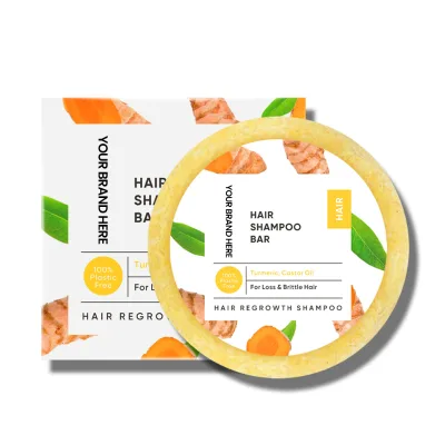 Wholesale Organic Turmeric Herbal Solid Nourishing Scalp Stimulate Hair Growth Shampoo Handmade Bar Soap Custom Logo OEM/ODM for