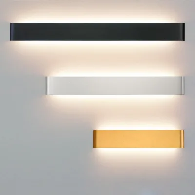 Modern Minimalist Aluminum Ultra-thin Indoor LED Wall Lamp Human Body Detection Black/white/brushed Gold for Bedroom Living Room